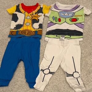 Toy Story Woody & Buzz Toddler Pajama Set - Yellow, Blue, White, Green, Purple